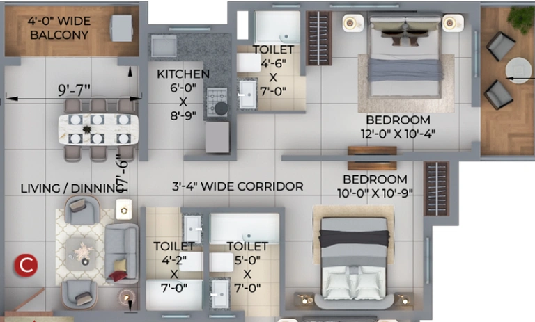 Glenmore Park- 3 BHK layouts